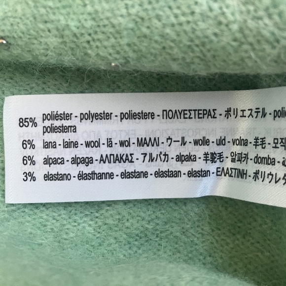 Zara Cardigan Sweater: Mint Green with Pearls; Size Large New with Tags - Picture 6 of 8